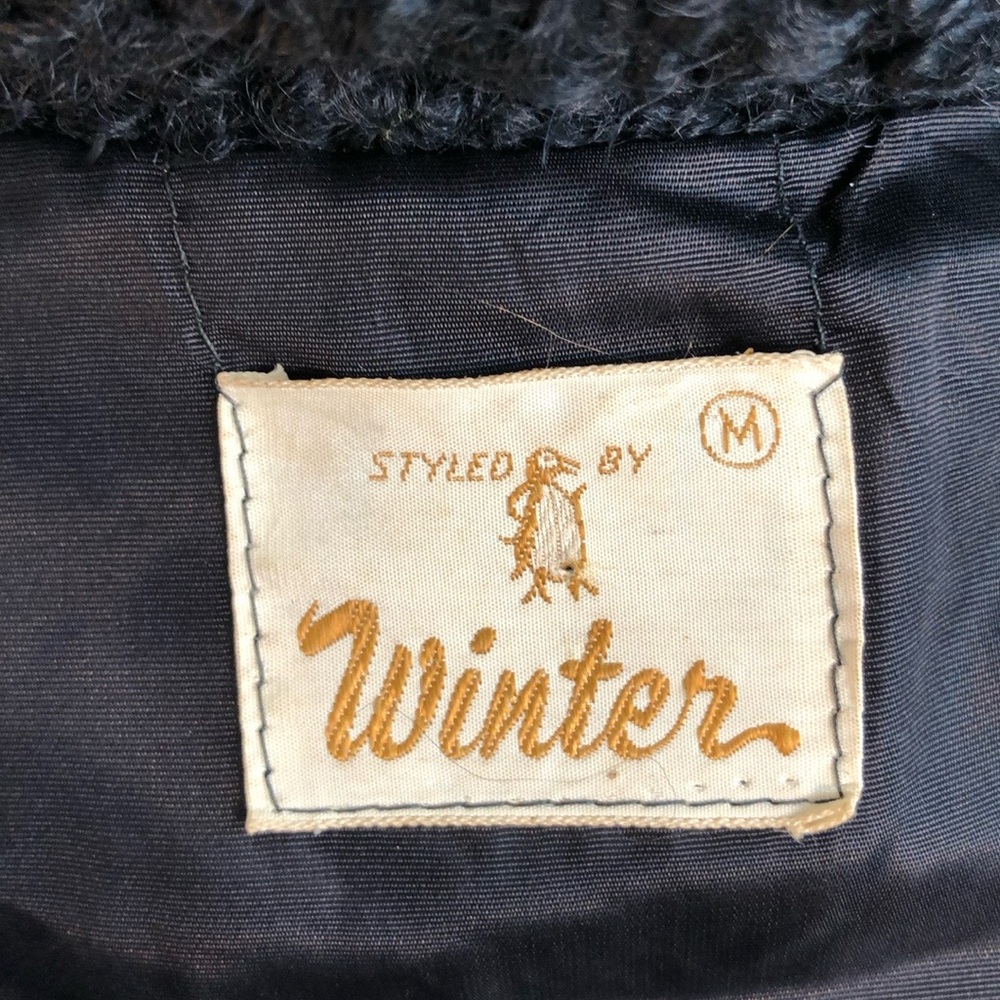 VTG Curly Wool 40-50’s Chopped Lined Pea Coat Winter Coat Size M EUC VTG Retro - Picture 8 of 14